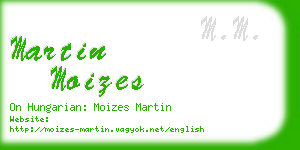 martin moizes business card